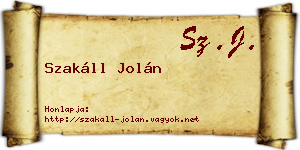 Szakáll Jolán névjegykártya