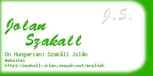 jolan szakall business card